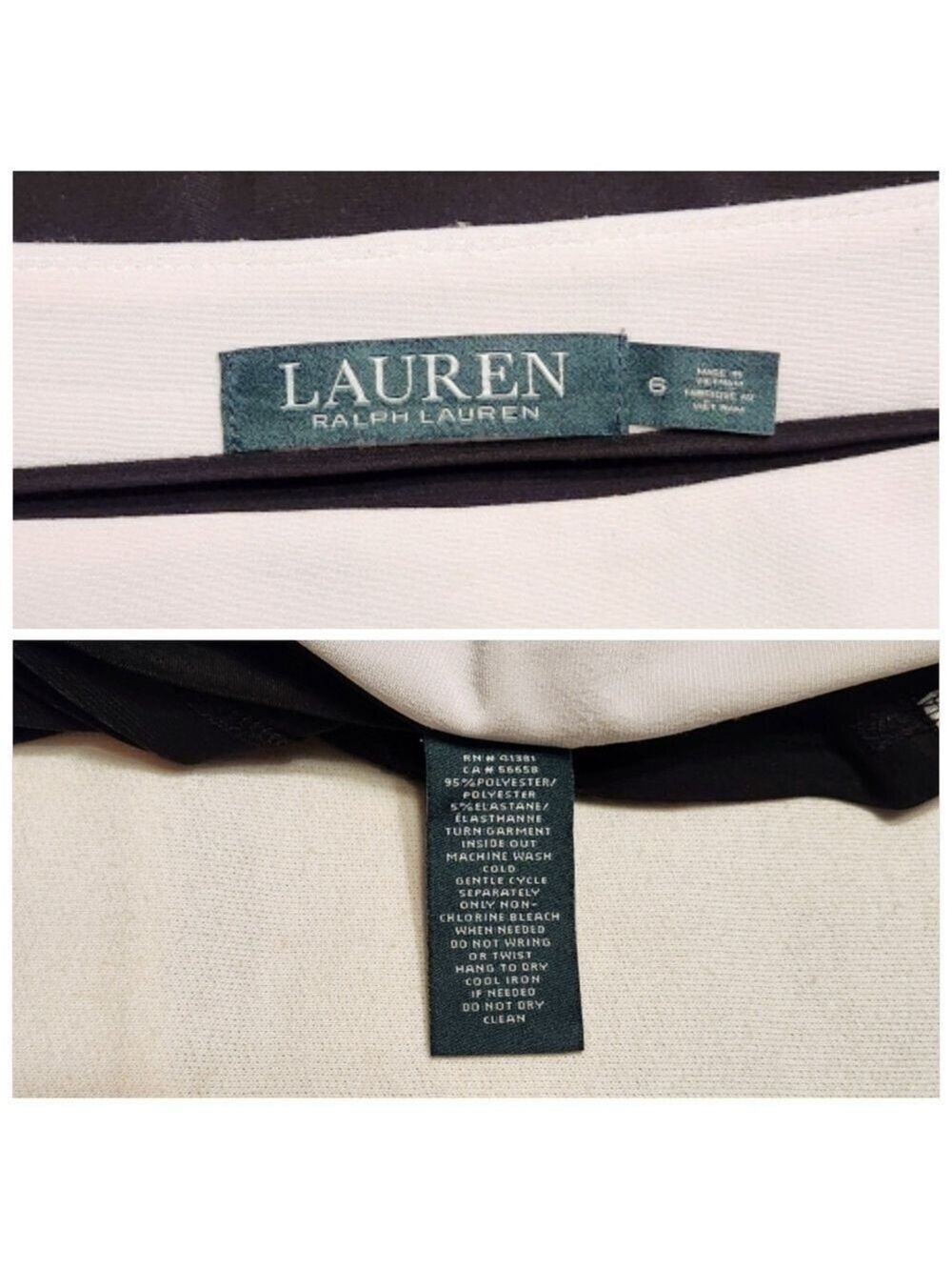 Lauren Ralph Lauren Black White Knit Dress Size 6 - Picture 10 of 12